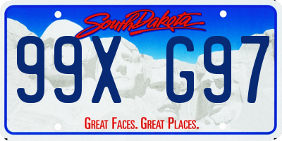 SD license plate 99XG97