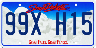 SD license plate 99XH15
