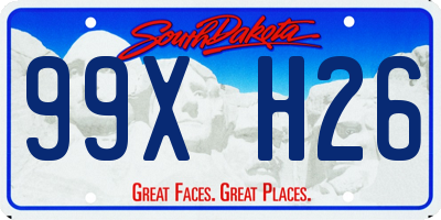 SD license plate 99XH26
