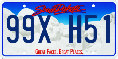 SD license plate 99XH51