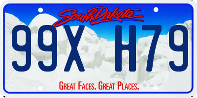 SD license plate 99XH79