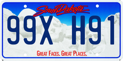 SD license plate 99XH91