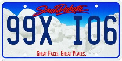 SD license plate 99XI06