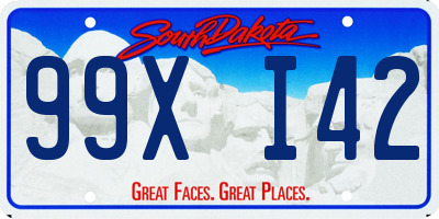 SD license plate 99XI42