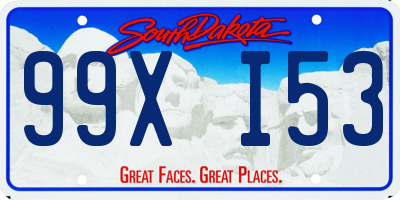 SD license plate 99XI53