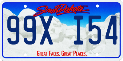 SD license plate 99XI54