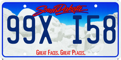 SD license plate 99XI58