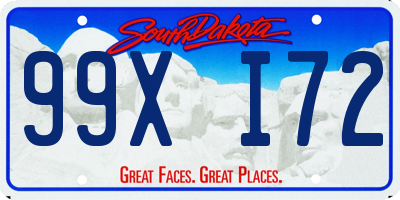SD license plate 99XI72