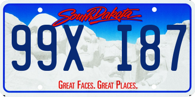 SD license plate 99XI87