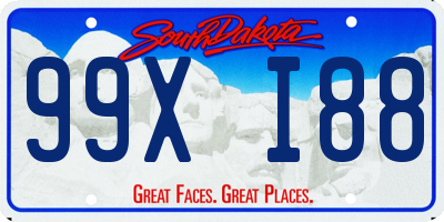 SD license plate 99XI88