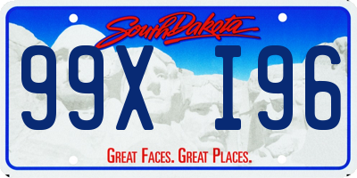 SD license plate 99XI96