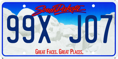 SD license plate 99XJ07