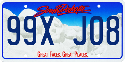 SD license plate 99XJ08