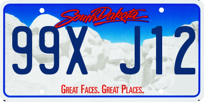 SD license plate 99XJ12