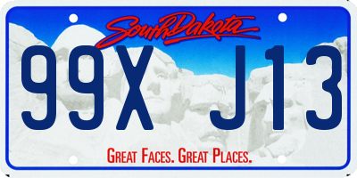 SD license plate 99XJ13