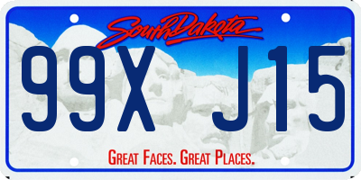 SD license plate 99XJ15