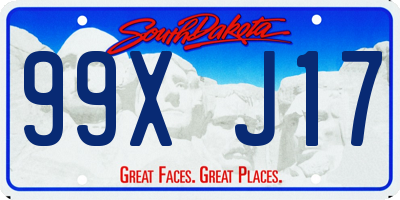 SD license plate 99XJ17