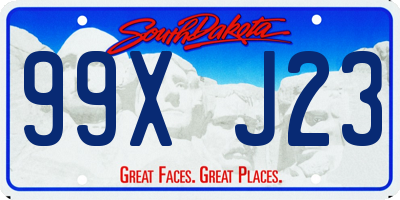 SD license plate 99XJ23