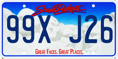 SD license plate 99XJ26