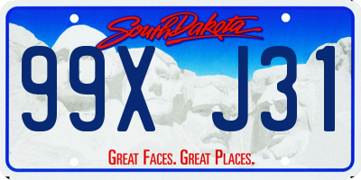 SD license plate 99XJ31