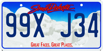 SD license plate 99XJ34