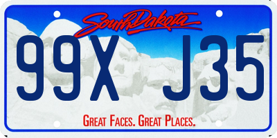 SD license plate 99XJ35