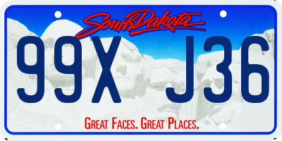 SD license plate 99XJ36
