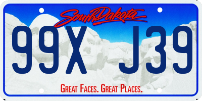 SD license plate 99XJ39