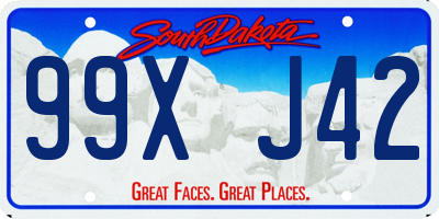 SD license plate 99XJ42