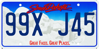 SD license plate 99XJ45