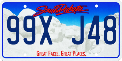 SD license plate 99XJ48