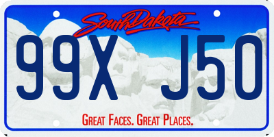SD license plate 99XJ50
