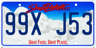 SD license plate 99XJ53