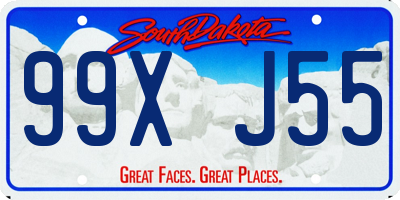 SD license plate 99XJ55