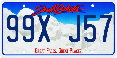 SD license plate 99XJ57