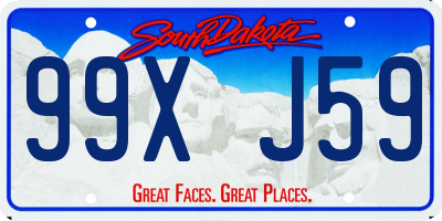 SD license plate 99XJ59