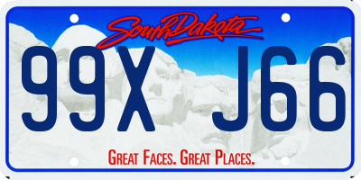 SD license plate 99XJ66