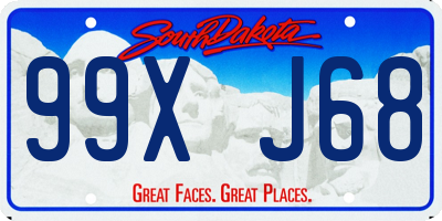 SD license plate 99XJ68