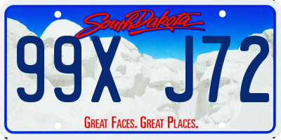 SD license plate 99XJ72