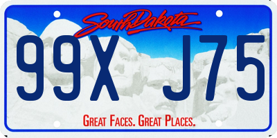 SD license plate 99XJ75