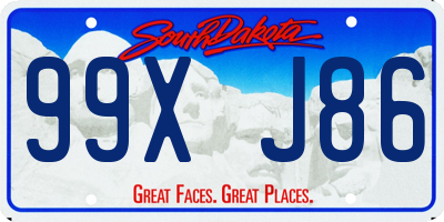 SD license plate 99XJ86