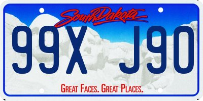 SD license plate 99XJ90