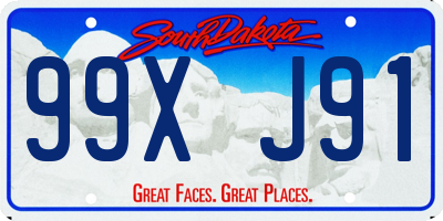 SD license plate 99XJ91