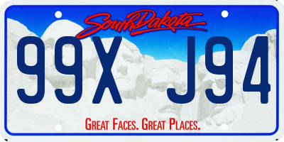 SD license plate 99XJ94