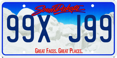 SD license plate 99XJ99