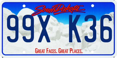 SD license plate 99XK36