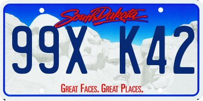 SD license plate 99XK42