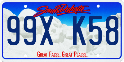 SD license plate 99XK58