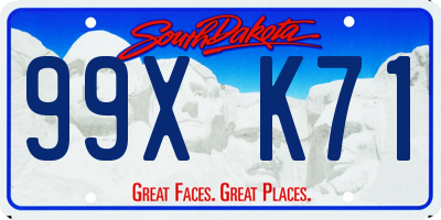 SD license plate 99XK71