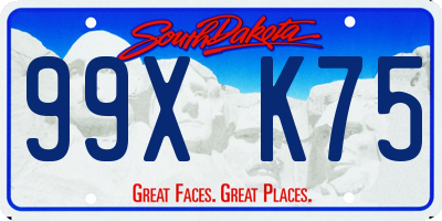 SD license plate 99XK75
